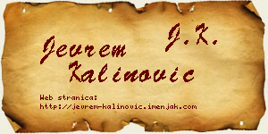 Jevrem Kalinović vizit kartica